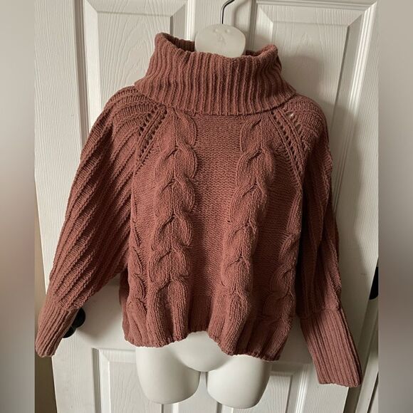 Moon & Madison Blush Wide Knit turtleneck super soft Sweater Size XS - Picture 1 of 8
